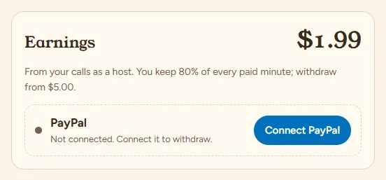 Earnings in the Wallet with Connect PayPal